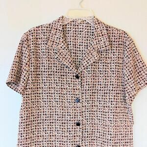 Vtg. Cute Boxy Button Up, Waist Length, 90s Era, Size M